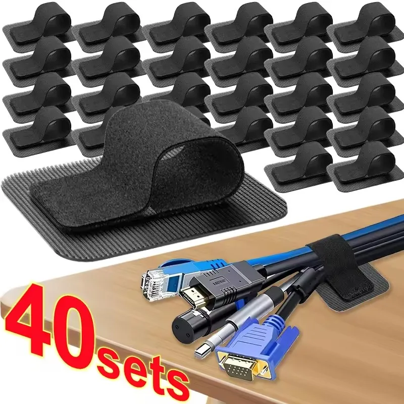Desk Cable Organizer - 4-40 Sets Cable Management Under Desk