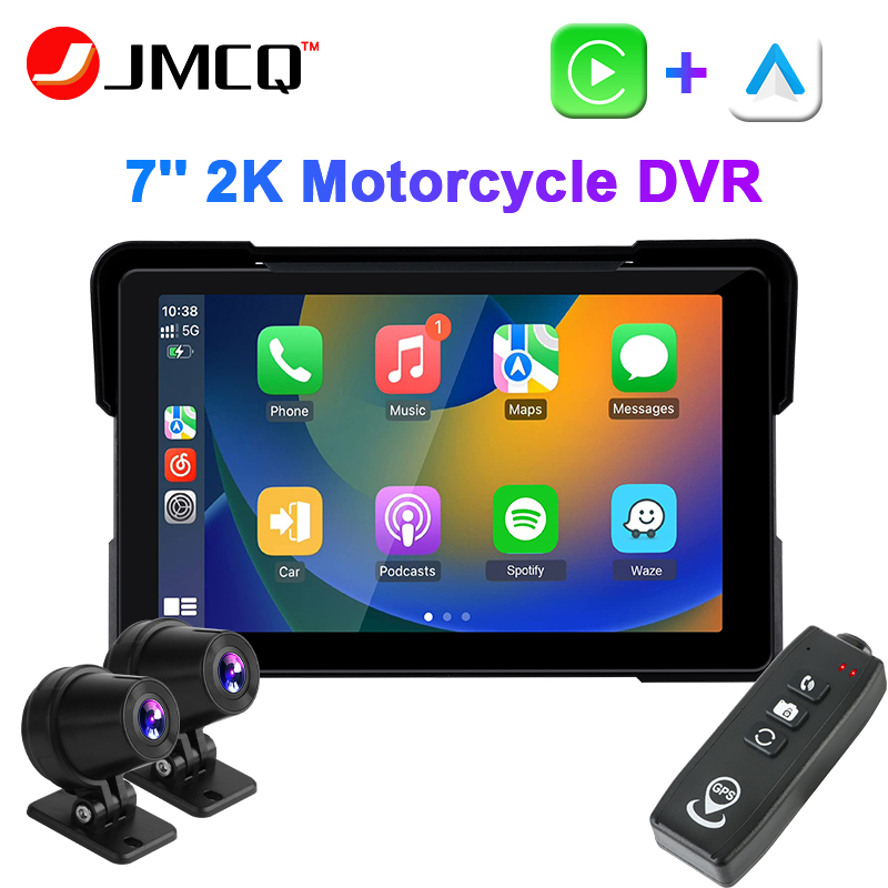 Dual Monitor Arm - JMCQ 7inch 2K Motorcycle DVR IPX7