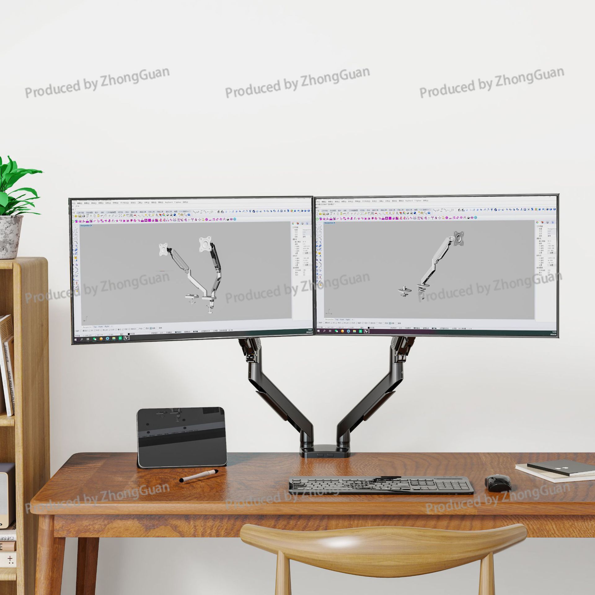 Gas Spring Dual-arm Monitor Mo - Dual Monitor Arm ulasan dan harga