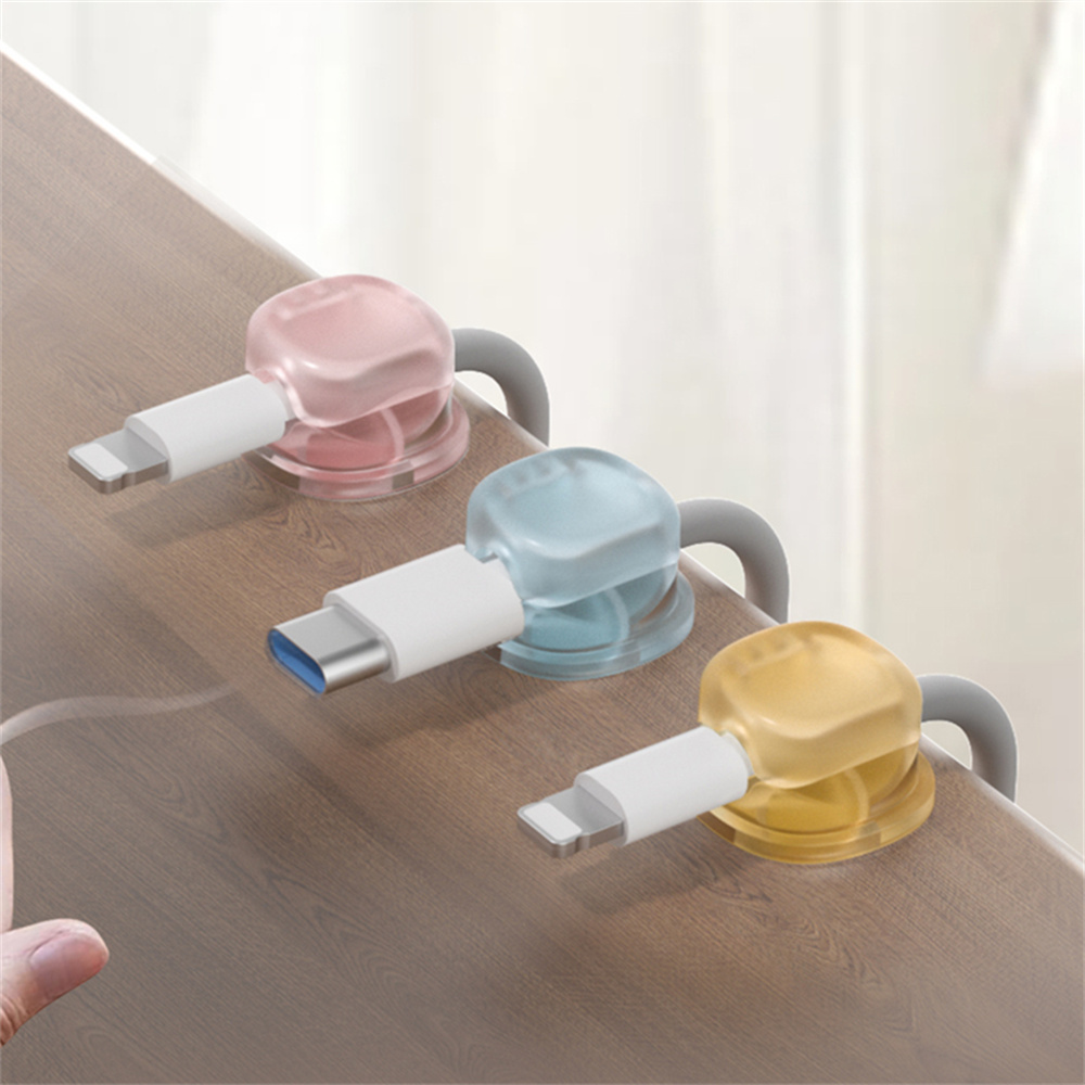3 Transparent Color Magnetic C - Desk Cable Organizer ulasan dan harga