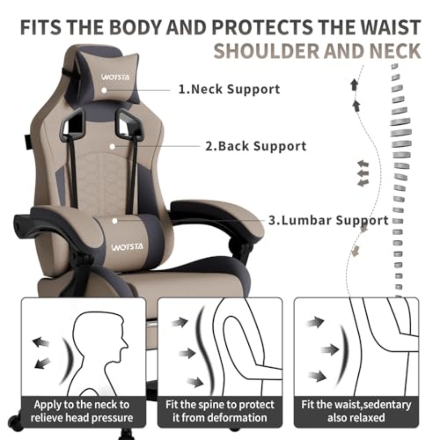 Gaming Chair with Massage, Erg - Pc Gaming Gaming ulasan dan harga