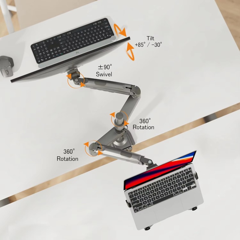 Dual Arm 2 in 1 Combo Laptop M - Dual Monitor Arm ulasan dan harga