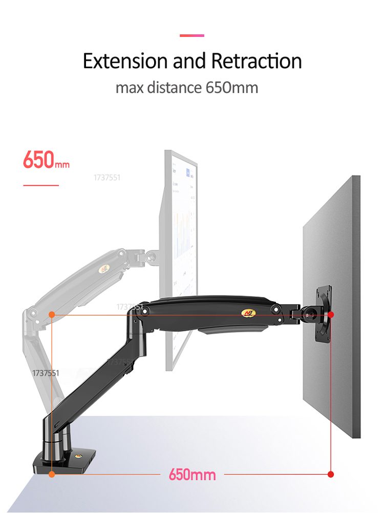NB F195A Aluminum Gas Spring A - Dual Monitor Arm ulasan dan harga