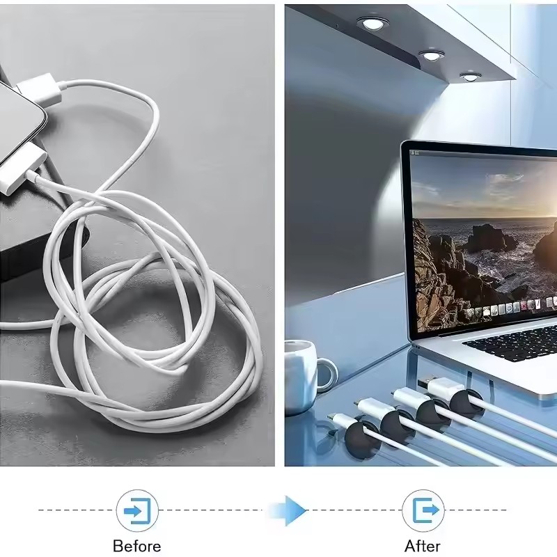 5/50Pcs Mini Cable Winder Orga - Desk Cable Organizer ulasan dan harga