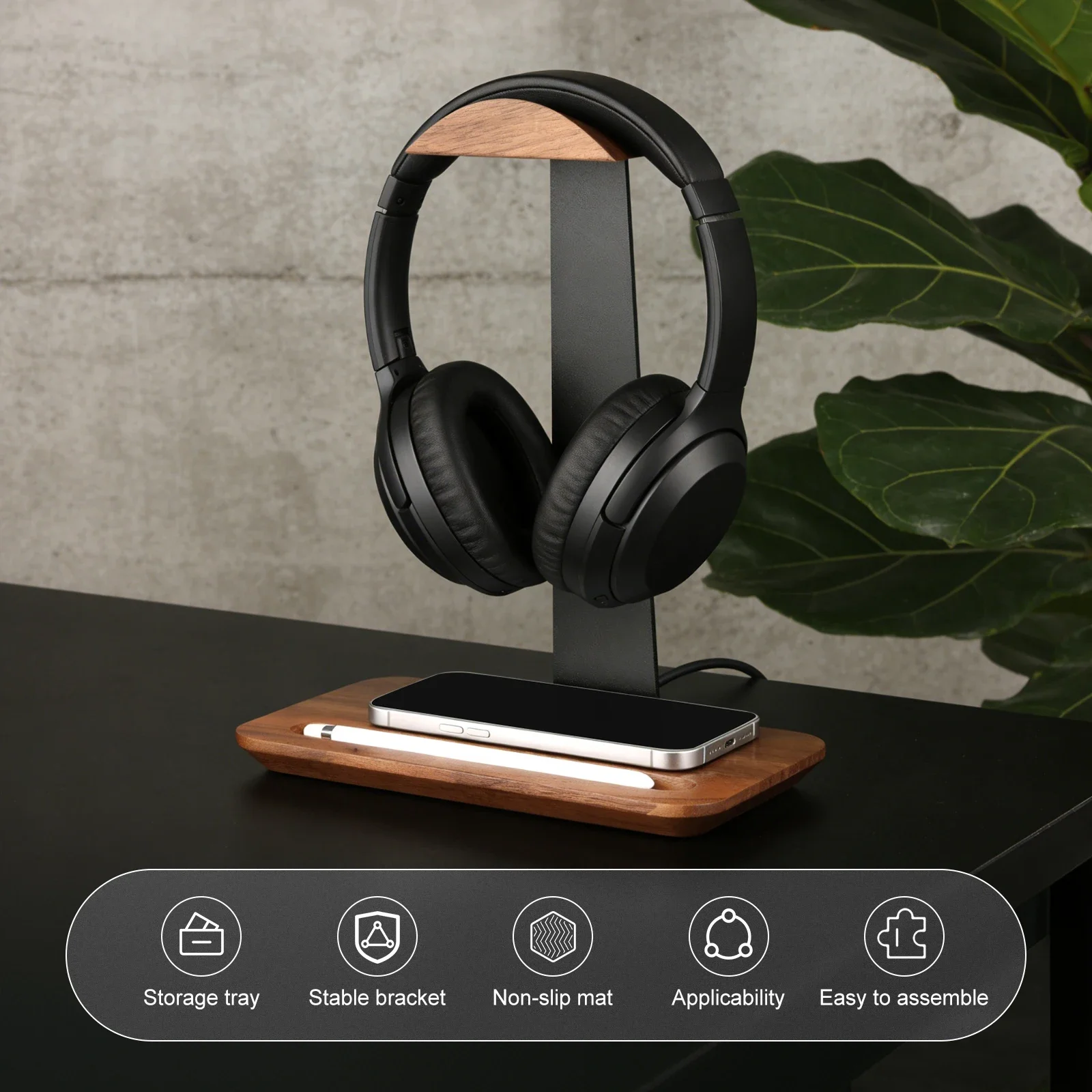 Universal Wood Headphone Stand - Headset Stand ulasan dan harga